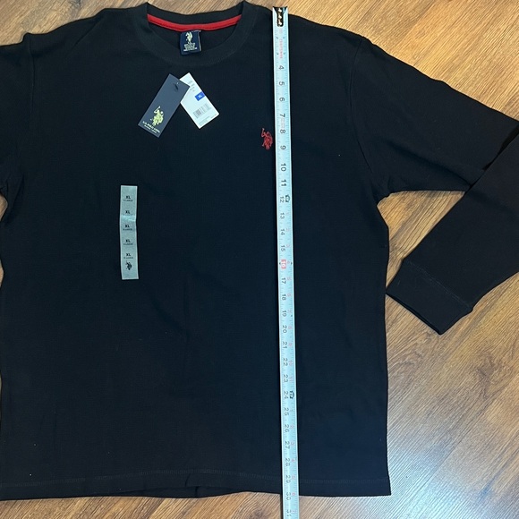 NWT - US POLO ASSN - Black Long Sleeve Shirt with Red Logo - Picture 8 of 10